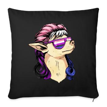 Genre Fluid Pride Flag Mullet Chihuahua Hun - Housse de coussin décorative 45 x 45 cm - noir - Devant