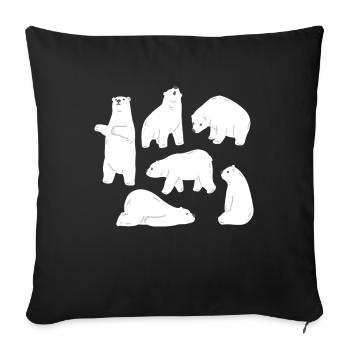 Ours polaires Ours Bien-être animal - Housse de coussin décorative 45 x 45 cm - noir - Devant