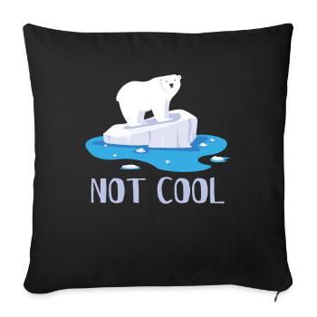 Not Cool Polar Bear Bears Animal Welfare - Sofa pillowcase 17,3'' x 17,3'' (45 x 45 cm) - black - Front