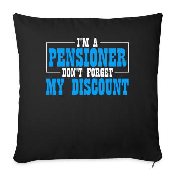 Pension de retraité drôle N’oubliez pas ma réduction - Housse de coussin décorative 45 x 45 cm - noir - Devant