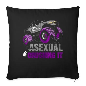 Asexueller Stolz Monster Truck - Sofakissenbezug 45 x 45 cm - Schwarz - Vorne