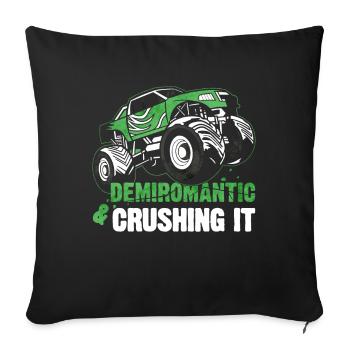 Demiromantic Pride Monster Truck - Housse de coussin décorative 45 x 45 cm - noir - Devant