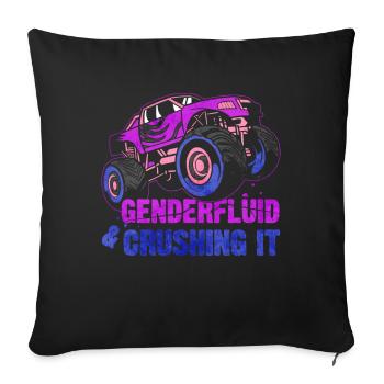 Gender Fluid Pride Monster Truck - Sofa pillowcase 17,3'' x 17,3'' (45 x 45 cm) - black - Front