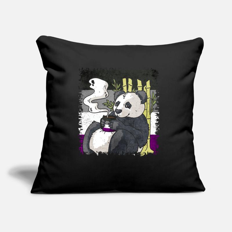 Asexual Pride Ace Flag Panda Café Sublte LGBT Housse de coussin décorative 45 x 45 cm