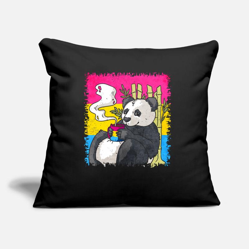 Pansexual Pride Pan Flag Panda Café Sublte LG Housse de coussin décorative 45 x 45 cm