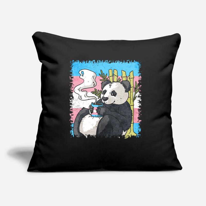 Transgender Pride Trans Flag Panda Coffee Sublte Housse de coussin décorative 45 x 45 cm