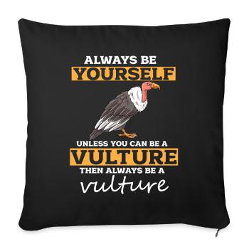 Vulture - Sofa pillowcase 17,3'' x 17,3'' (45 x 45 cm) - black - Front