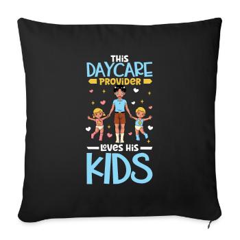 Children in day care - Childminder - Sofa pillowcase 17,3'' x 17,3'' (45 x 45 cm) - black - Front
