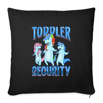 Sécurité des tout-petits - Baby-sitter - Housse de coussin décorative 45 x 45 cm - noir - Devant