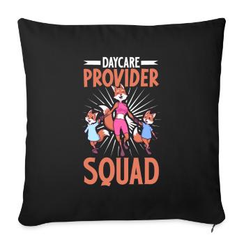 Daycare Provider Squad - Educator - Sofa pillowcase 17,3'' x 17,3'' (45 x 45 cm) - black - Front