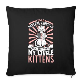 I really love my little kittens - Tagesmutter - Sofakissenbezug 45 x 45 cm - Schwarz - Vorne