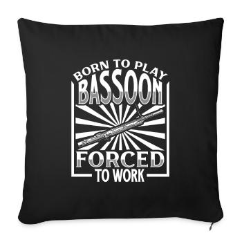 Né pour jouer du basson - basson - Housse de coussin décorative 45 x 45 cm - noir - Devant