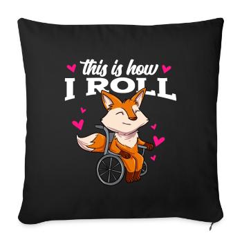 Fauteuil roulant - Housse de coussin décorative 45 x 45 cm - noir - Devant
