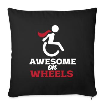 Fauteuil roulant - Housse de coussin décorative 45 x 45 cm - noir - Devant