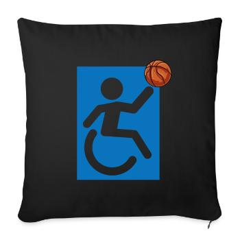 Fauteuil roulant - Housse de coussin décorative 45 x 45 cm - noir - Devant