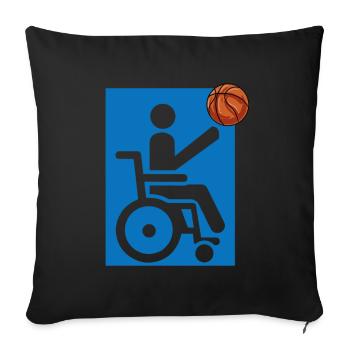 Fauteuil roulant - Housse de coussin décorative 45 x 45 cm - noir - Devant