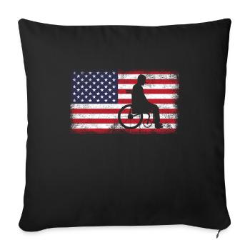 Fauteuil roulant - Housse de coussin décorative 45 x 45 cm - noir - Devant