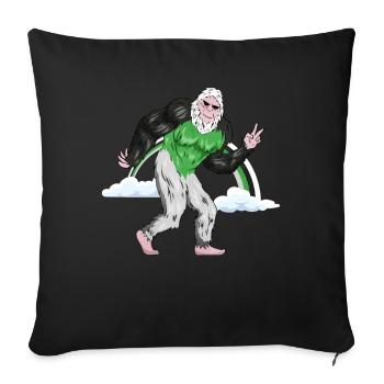 Demiromantic Pride Flag Rainbow Bigfoot Sas - Sofa pillowcase 17,3'' x 17,3'' (45 x 45 cm) - black - Front