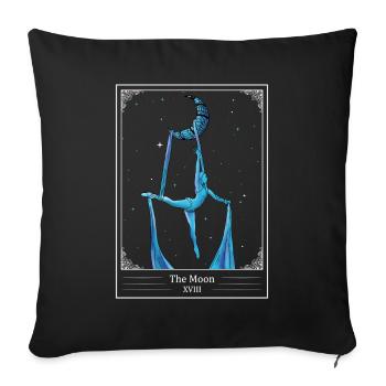 Aerial Silk Luftakrobatin Tarotkarte Der Mond - Sofakissenbezug 45 x 45 cm - Schwarz - Vorne