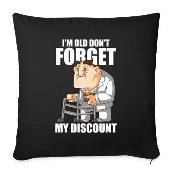 Retraite Pension Humour N’oubliez pas ma réduction - Housse de coussin décorative 45 x 45 cm - noir - Devant