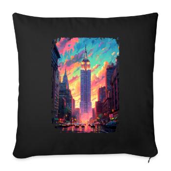 New York - Sofa pillowcase 17,3'' x 17,3'' (45 x 45 cm) - black - Front