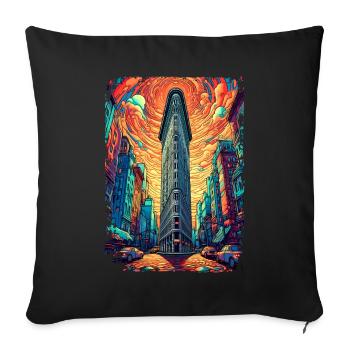 New York - Sofa pillowcase 17,3'' x 17,3'' (45 x 45 cm) - black - Front