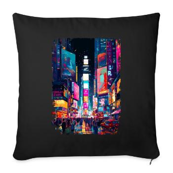 New York - Housse de coussin décorative 45 x 45 cm - noir - Devant