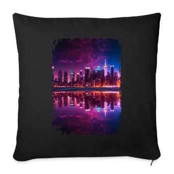 New York - Sofa pillowcase 17,3'' x 17,3'' (45 x 45 cm) - black - Front