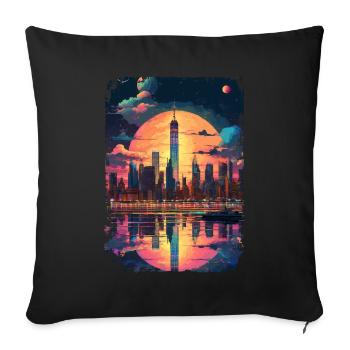 New York - Housse de coussin décorative 45 x 45 cm - noir - Devant