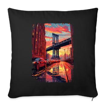 New York - Housse de coussin décorative 45 x 45 cm - noir - Devant
