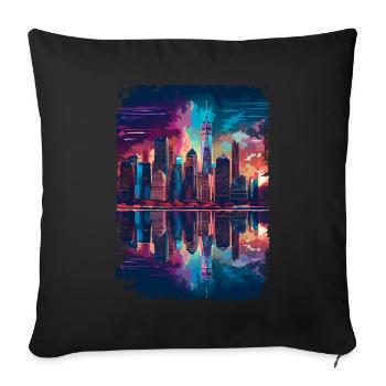 New York - Housse de coussin décorative 45 x 45 cm - noir - Devant