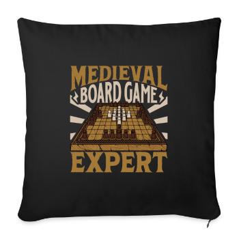 Historical Board Games Expert - Hnefatafl - Sofa pillowcase 17,3'' x 17,3'' (45 x 45 cm) - black - Front