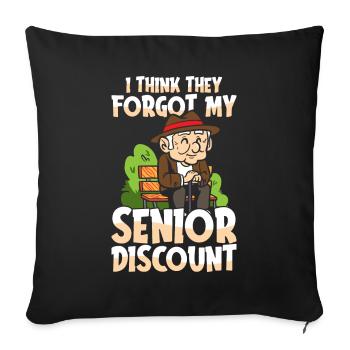 Pensioner Pension Dont Forget My Senior Discount - Sofa pillowcase 17,3'' x 17,3'' (45 x 45 cm) - black - Front