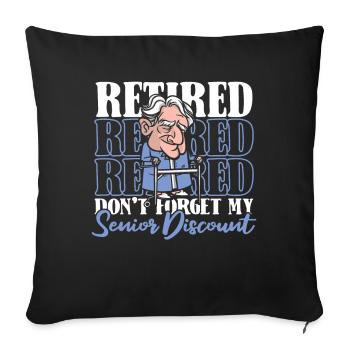 Retraite Pension Humour N’oubliez pas ma réduction - Housse de coussin décorative 45 x 45 cm - noir - Devant