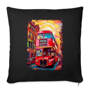 London - Sofa pillowcase 17,3'' x 17,3'' (45 x 45 cm) - black - Front