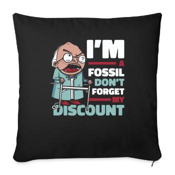 Retraite Pension Humour N’oubliez pas ma réduction - Housse de coussin décorative 45 x 45 cm - noir - Devant