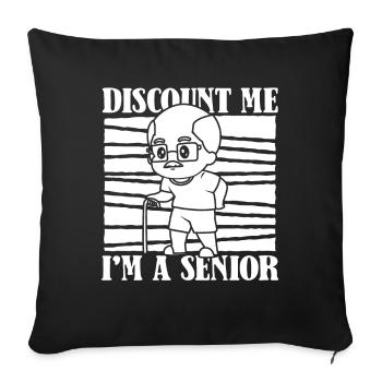 Pensioner Pension Humor - Sofa pillowcase 17,3'' x 17,3'' (45 x 45 cm) - black - Front
