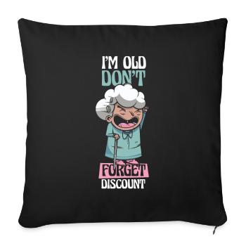 Pension de retraité N’oubliez pas ma réduction - Housse de coussin décorative 45 x 45 cm - noir - Devant