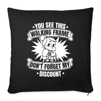 Pension de retraité drôle N’oubliez pas ma réduction - Housse de coussin décorative 45 x 45 cm - noir - Devant