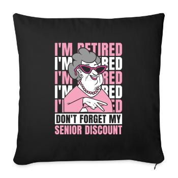 Pension de retraite à la retraite - Housse de coussin décorative 45 x 45 cm - noir - Devant