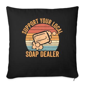 Funny soap making soap maker - Sofa pillowcase 17,3'' x 17,3'' (45 x 45 cm) - black - Front