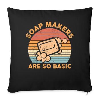 Fabricant de savon amusant - Housse de coussin décorative 45 x 45 cm - noir - Devant