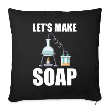 Production de savon Fabricant de savon - Housse de coussin décorative 45 x 45 cm - noir - Devant
