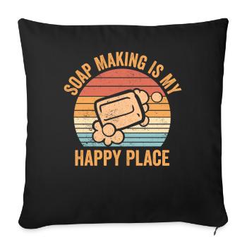 Soap production Soap manufacturer - Sofa pillowcase 17,3'' x 17,3'' (45 x 45 cm) - black - Front