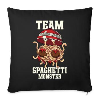 Fliegendes Spaghettimonster FSM - Sofakissenbezug 45 x 45 cm - Schwarz - Vorne
