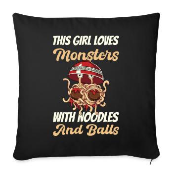 The Flying Spaghetti Monster - Sofa pillowcase 17,3'' x 17,3'' (45 x 45 cm) - black - Front