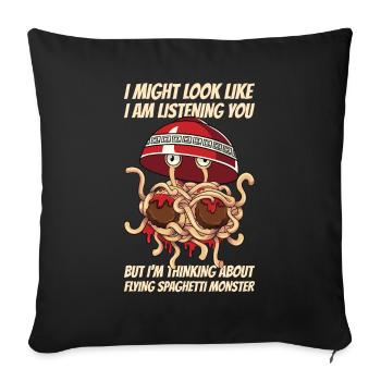 FSM Pastafarian - Sofakissenbezug 45 x 45 cm - Schwarz - Vorne