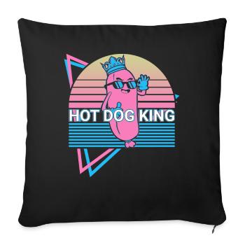 Hot Dog Hotdog Retro - Sofa pillowcase 17,3'' x 17,3'' (45 x 45 cm) - black - Front