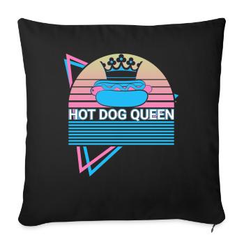 Hot-dog Hotdog Rétro - Housse de coussin décorative 45 x 45 cm - noir - Devant
