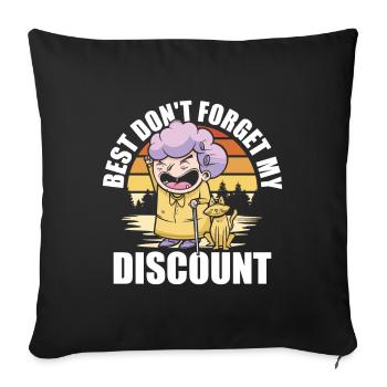 Pension de retraité N’oubliez pas ma réduction - Housse de coussin décorative 45 x 45 cm - noir - Devant